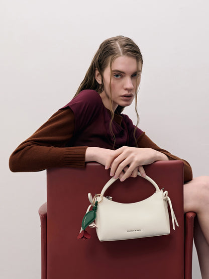 Hazel Bow Top Handle Bag - Cream | CHARLES & KEITH