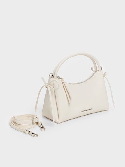 Hazel Bow Top Handle Bag - Cream | CHARLES & KEITH