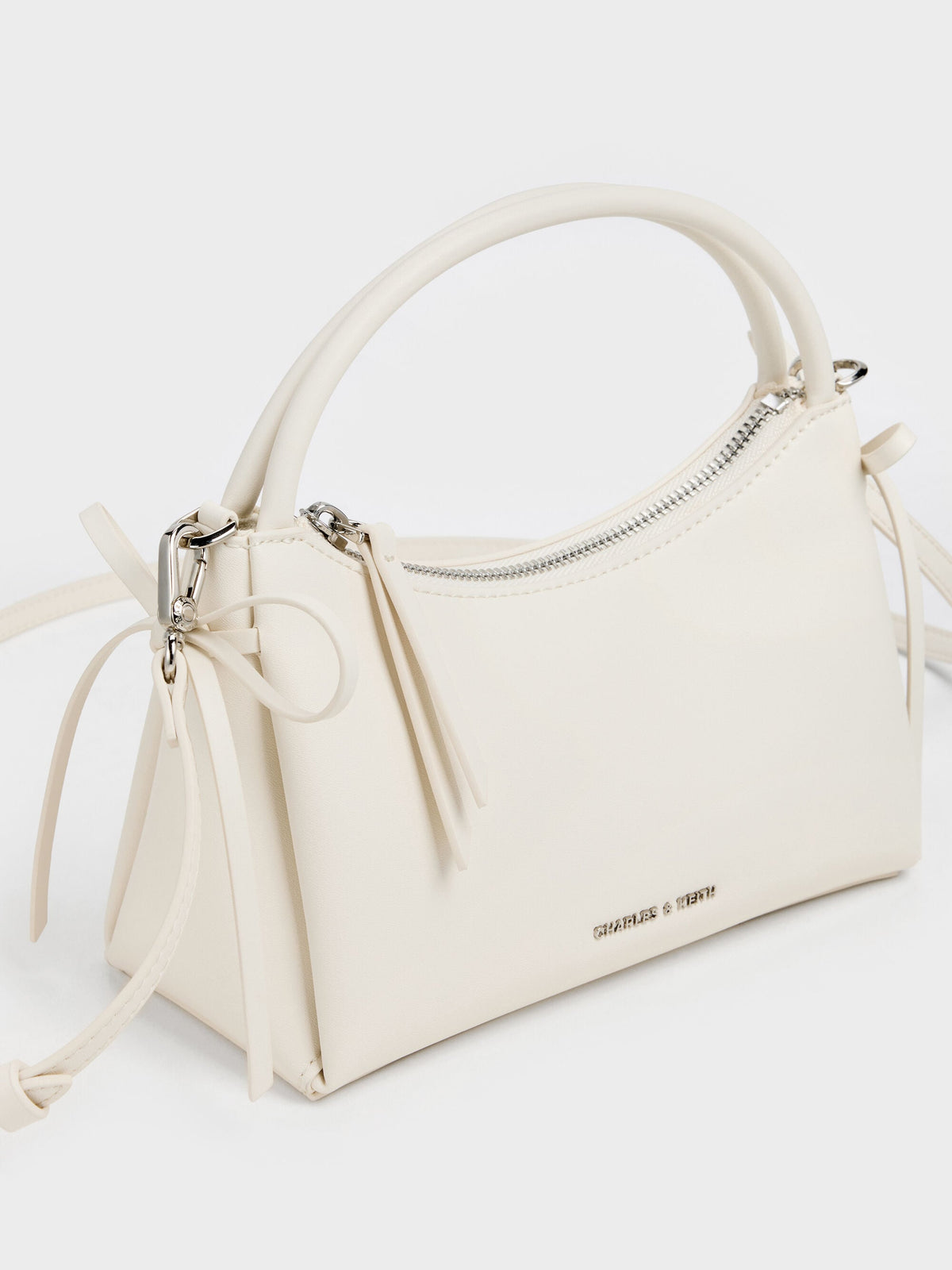 Hazel Bow Top Handle Bag - Cream | CHARLES & KEITH