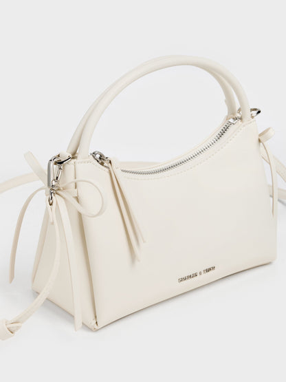 Hazel Bow Top Handle Bag - Cream | CHARLES & KEITH