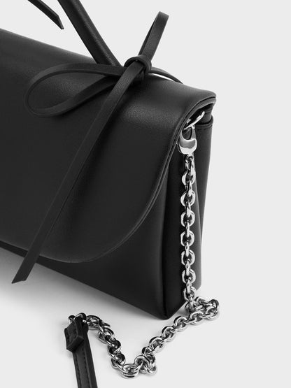 Hazel Bow Wallet On Chain - Noir | CHARLES & KEITH
