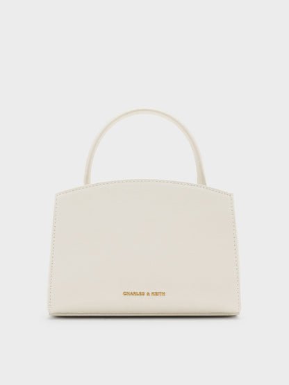 Aubrielle Belted Top Handle Bag - Cream | CHARLES & KEITH