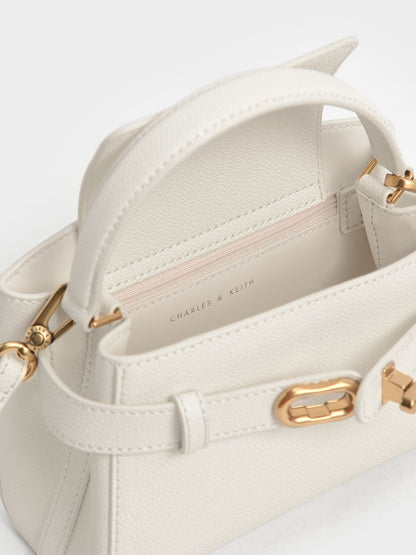 Aubrielle Belted Top Handle Bag - Cream | CHARLES & KEITH
