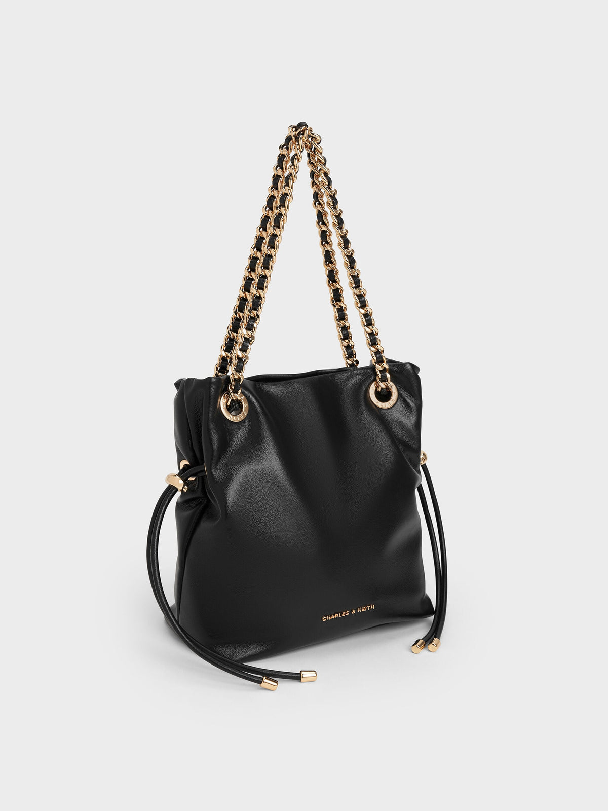 Arya Braided-Chain Crossbody Bag - Black | CHARLES & KEITH