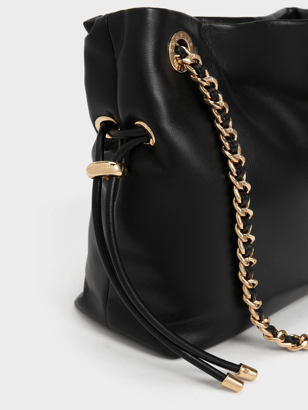 Arya Braided-Chain Crossbody Bag - Black | CHARLES & KEITH