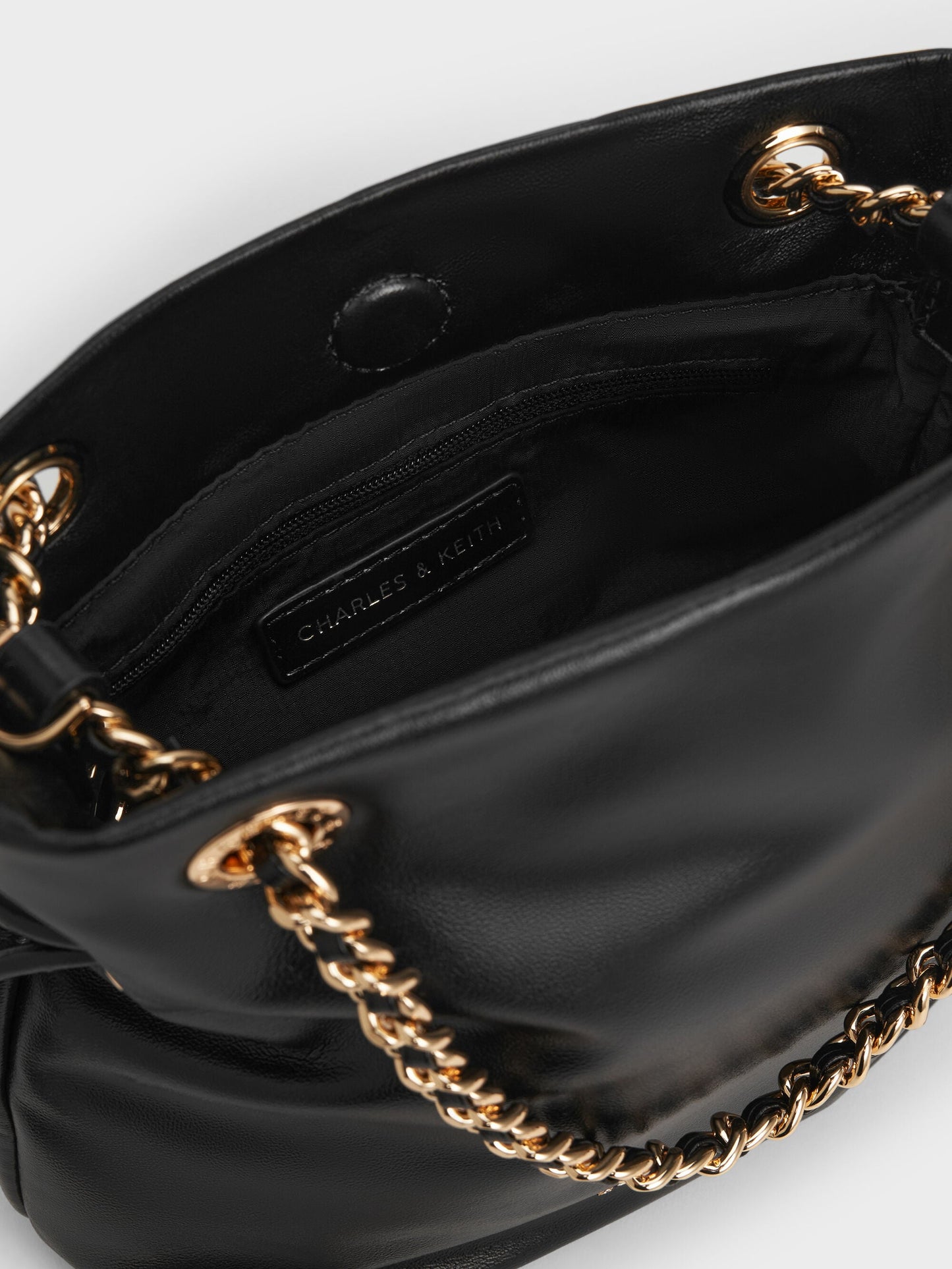 Arya Braided-Chain Crossbody Bag - Black | CHARLES & KEITH
