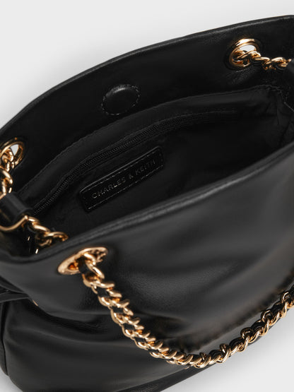 Arya Braided-Chain Crossbody Bag - Black | CHARLES & KEITH