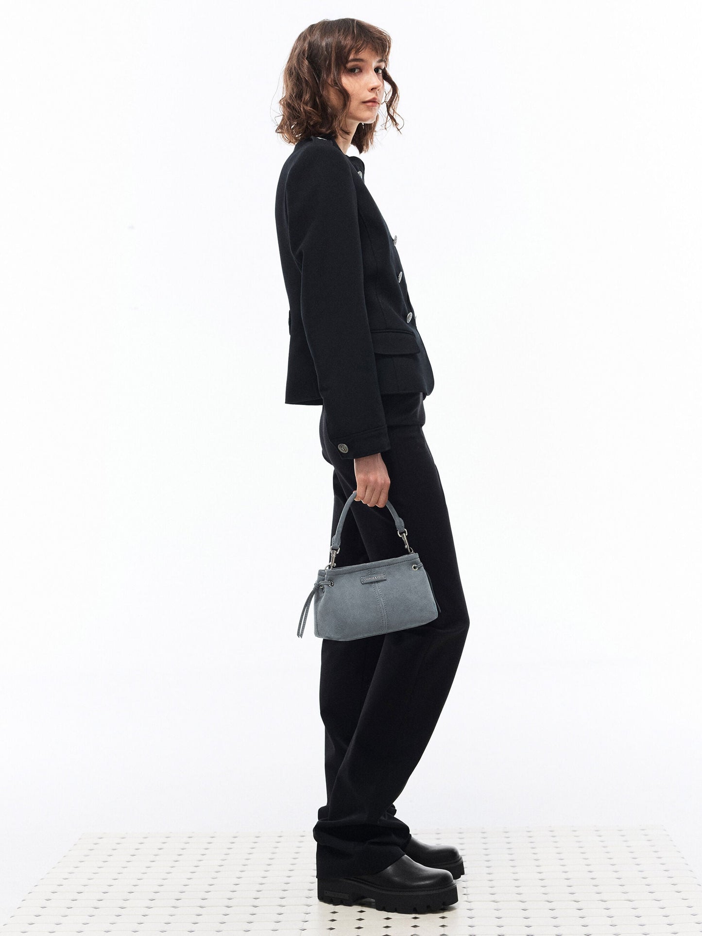 Noane Top Handle Bag - Smoky Blue | CHARLES & KEITH