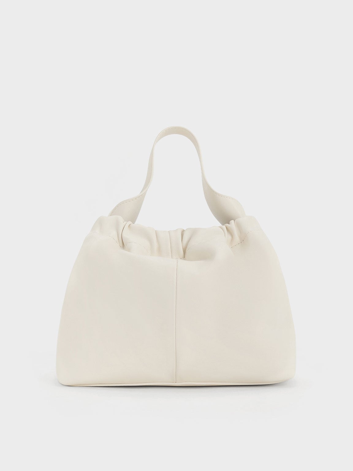 Ally Ruched Chain-Handle Bag - Cream | CHARLES & KEITH