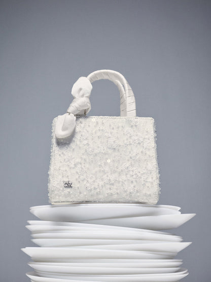 Albany Embroidered-Mesh Beaded Mini Bag - White | CHARLES & KEITH