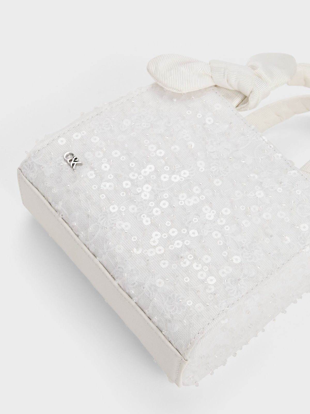 Albany Embroidered-Mesh Beaded Mini Bag - White | CHARLES & KEITH