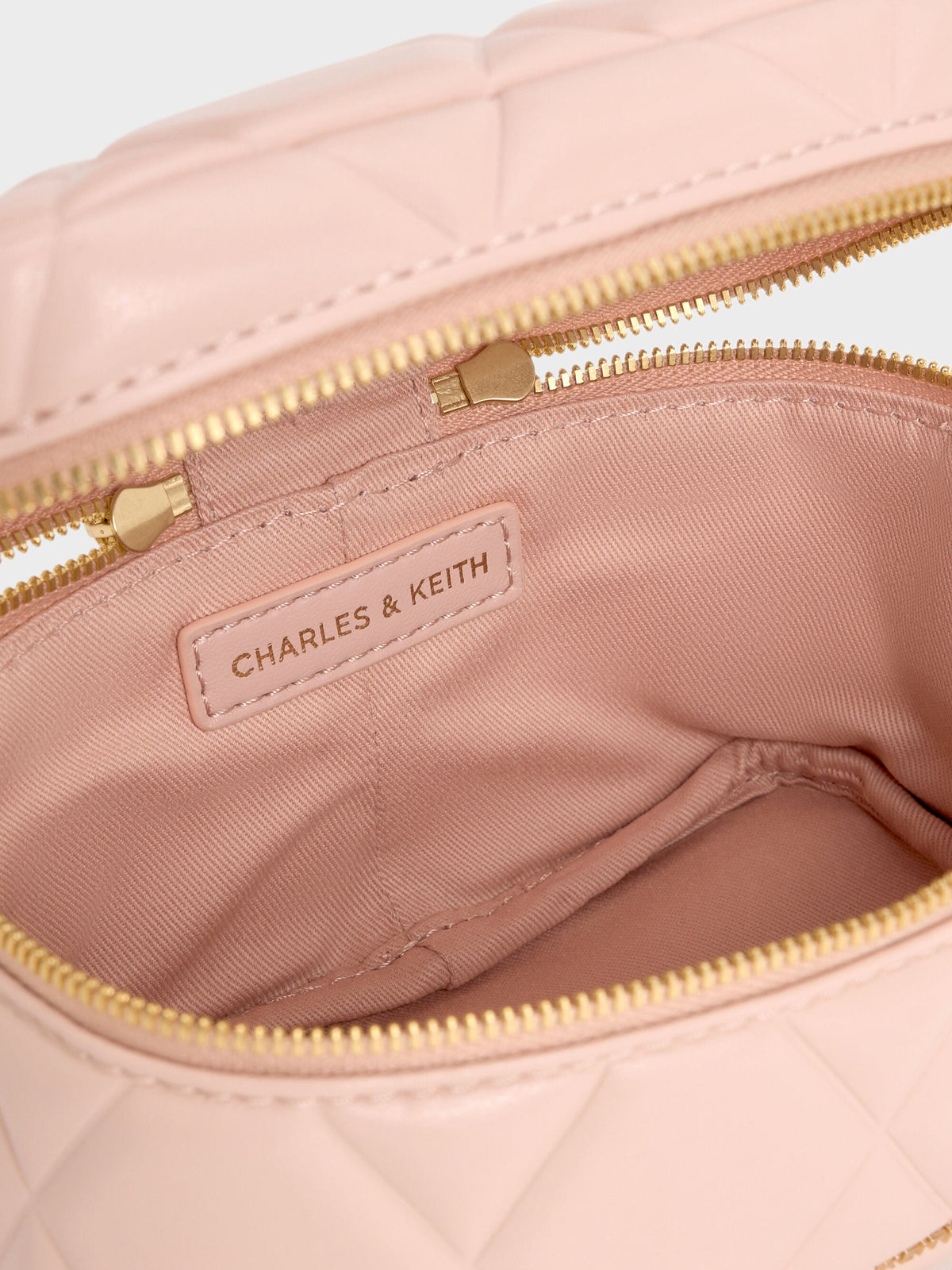 Arwen Quilted Top Handle Vanity Bag - Light Pink | CHARLES & KEITH