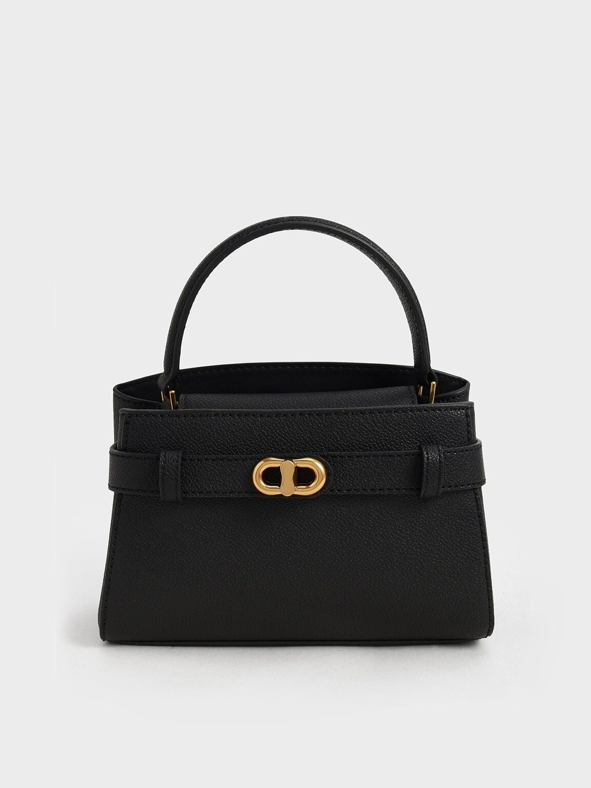 Aubrielle Belted Top Handle Bag - Black | CHARLES & KEITH