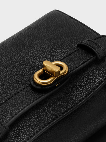 Aubrielle Belted Top Handle Bag - Black | CHARLES & KEITH