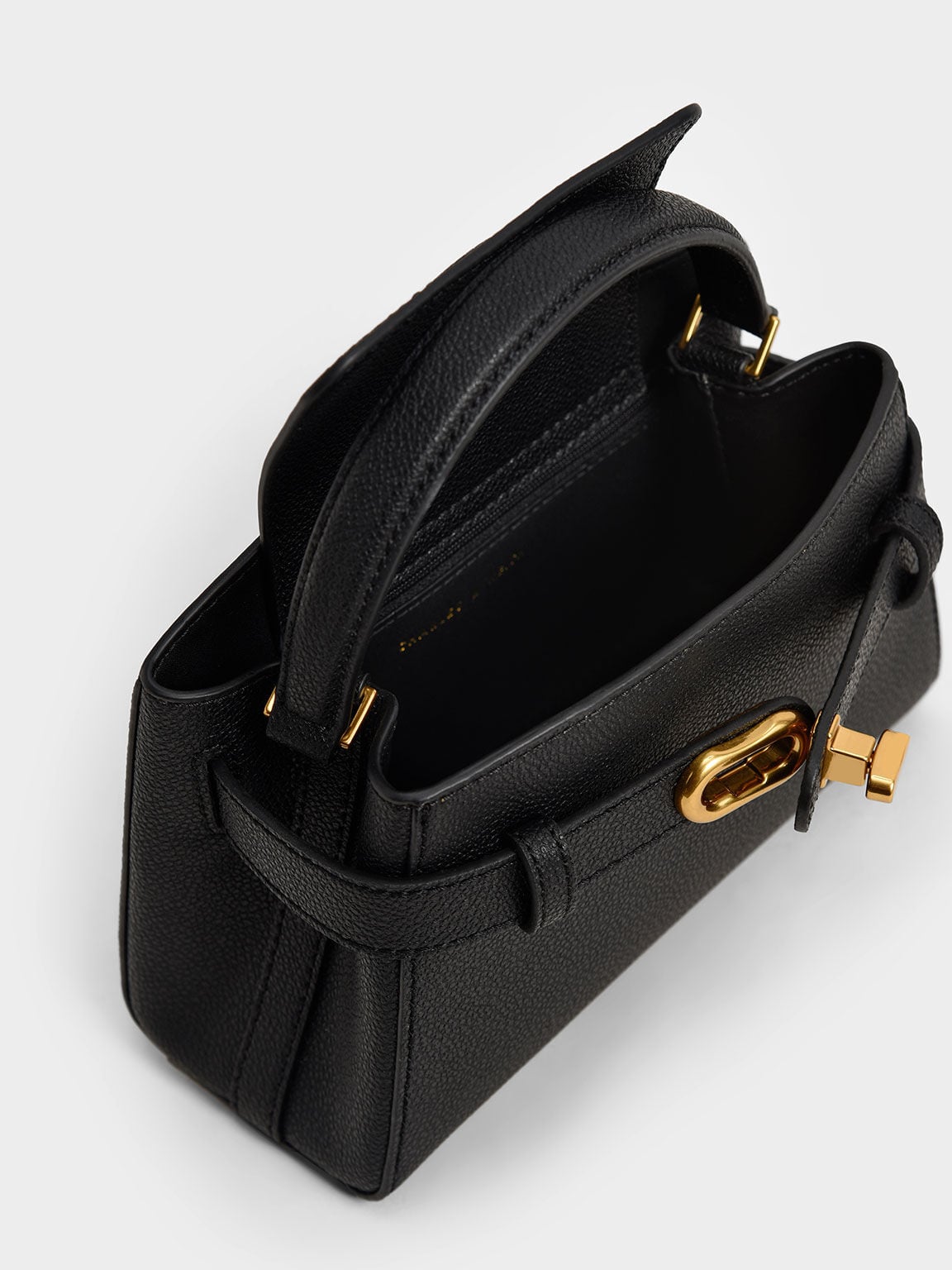 Aubrielle Belted Top Handle Bag - Black | CHARLES & KEITH