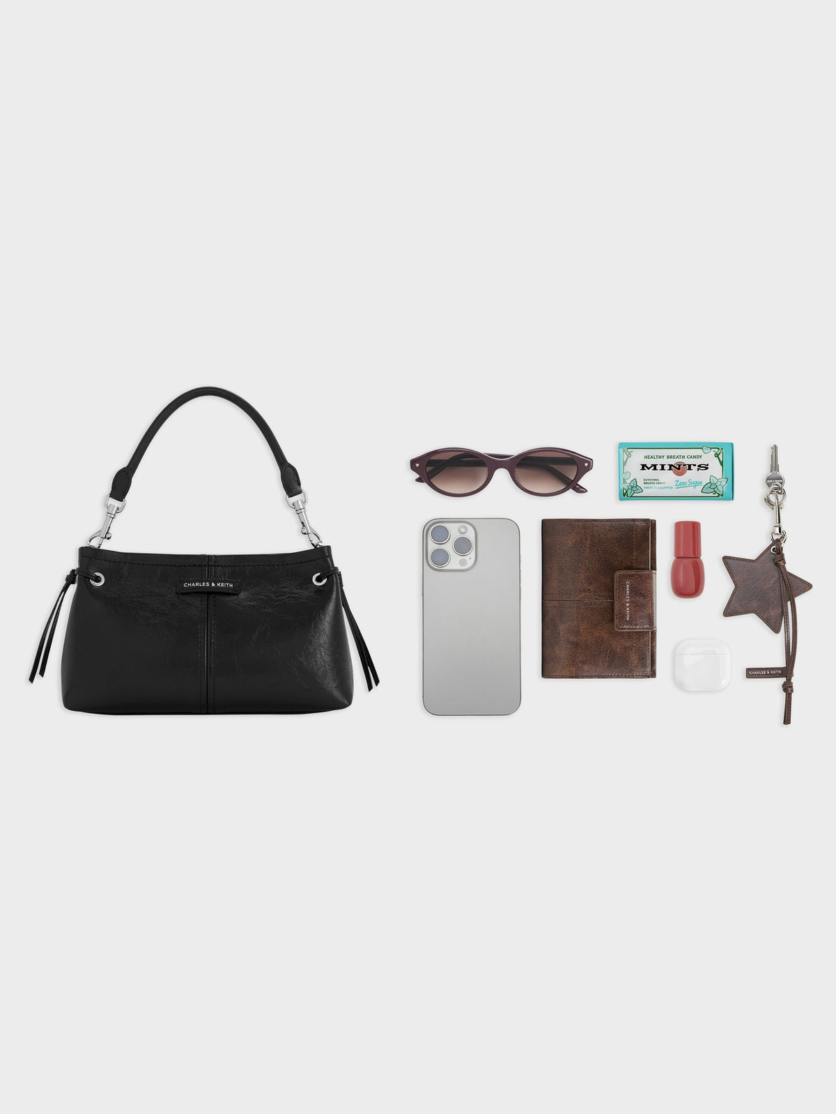 Noane Top Handle Bag - Noir | CHARLES & KEITH