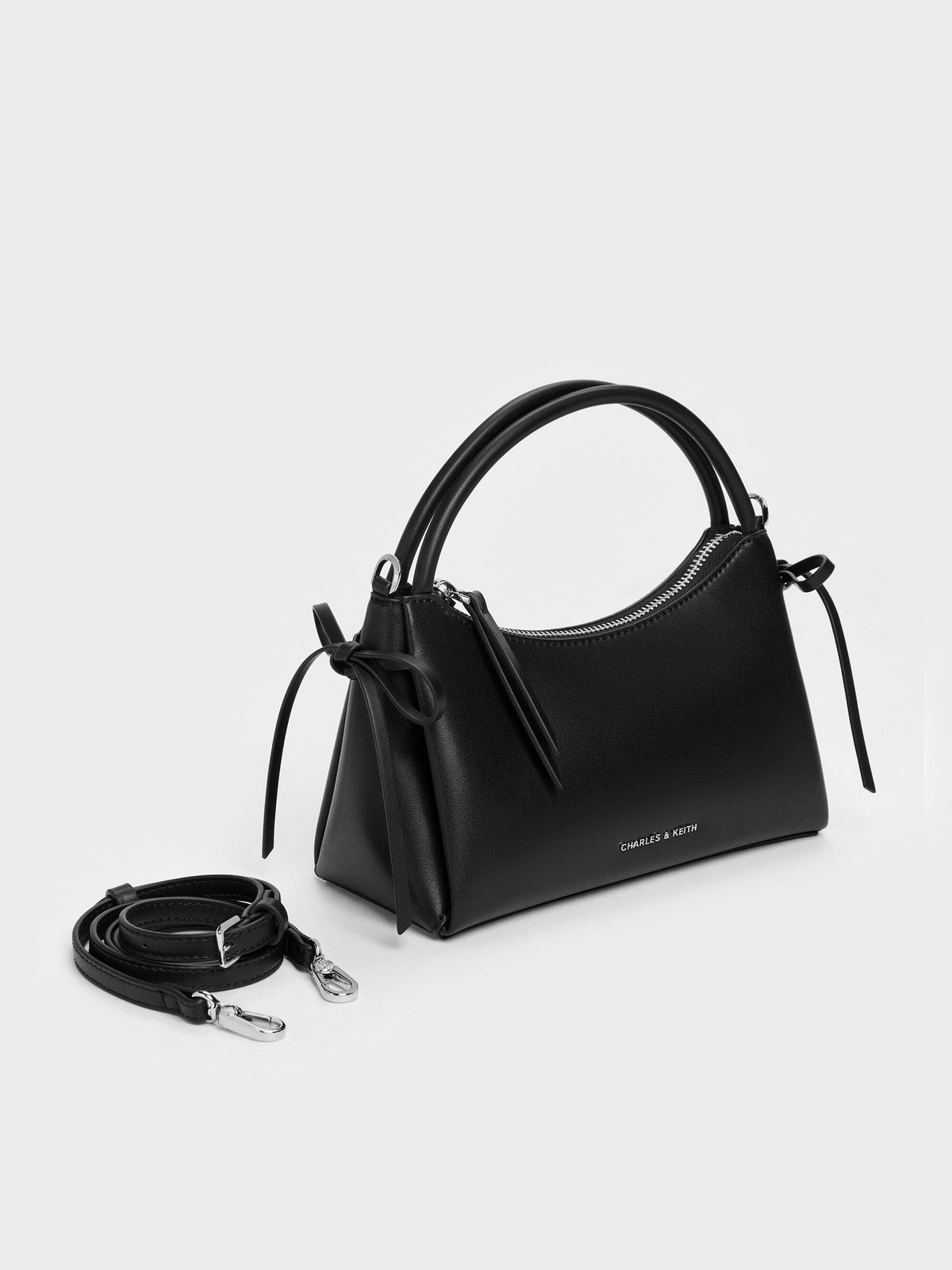 Hazel Bow Top Handle Bag - Noir | CHARLES & KEITH