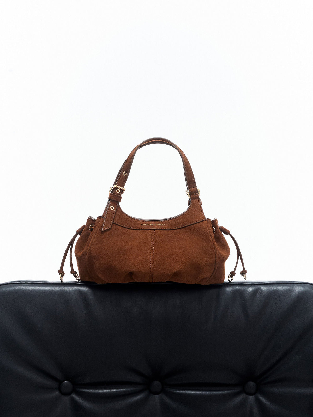 Mini Lillith Drawstring Bucket Bag - Pecan Brown | CHARLES & KEITH