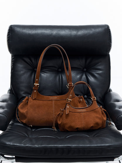 Mini Lillith Drawstring Bucket Bag - Pecan Brown | CHARLES & KEITH