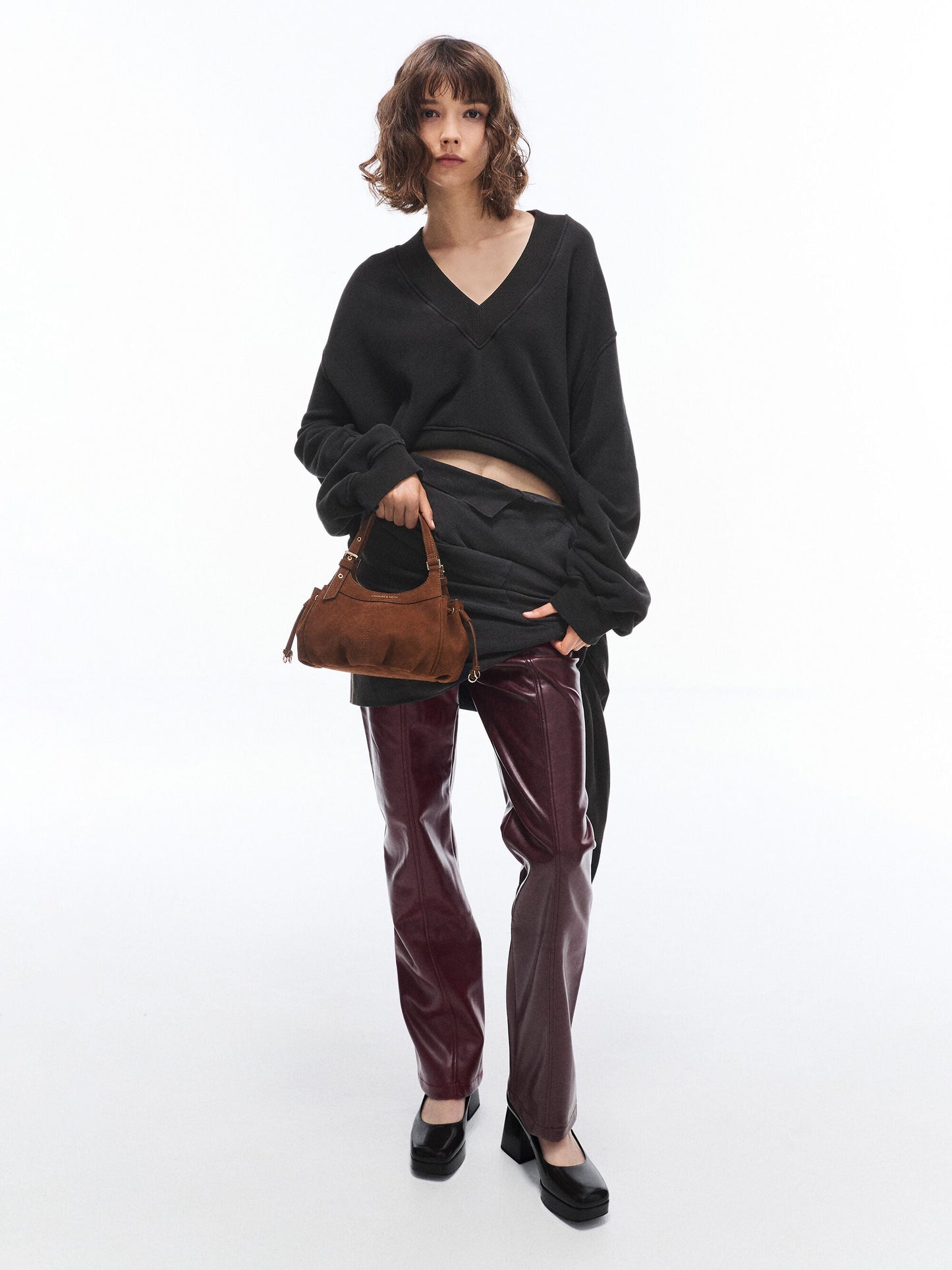 Mini Lillith Drawstring Bucket Bag - Pecan Brown | CHARLES & KEITH