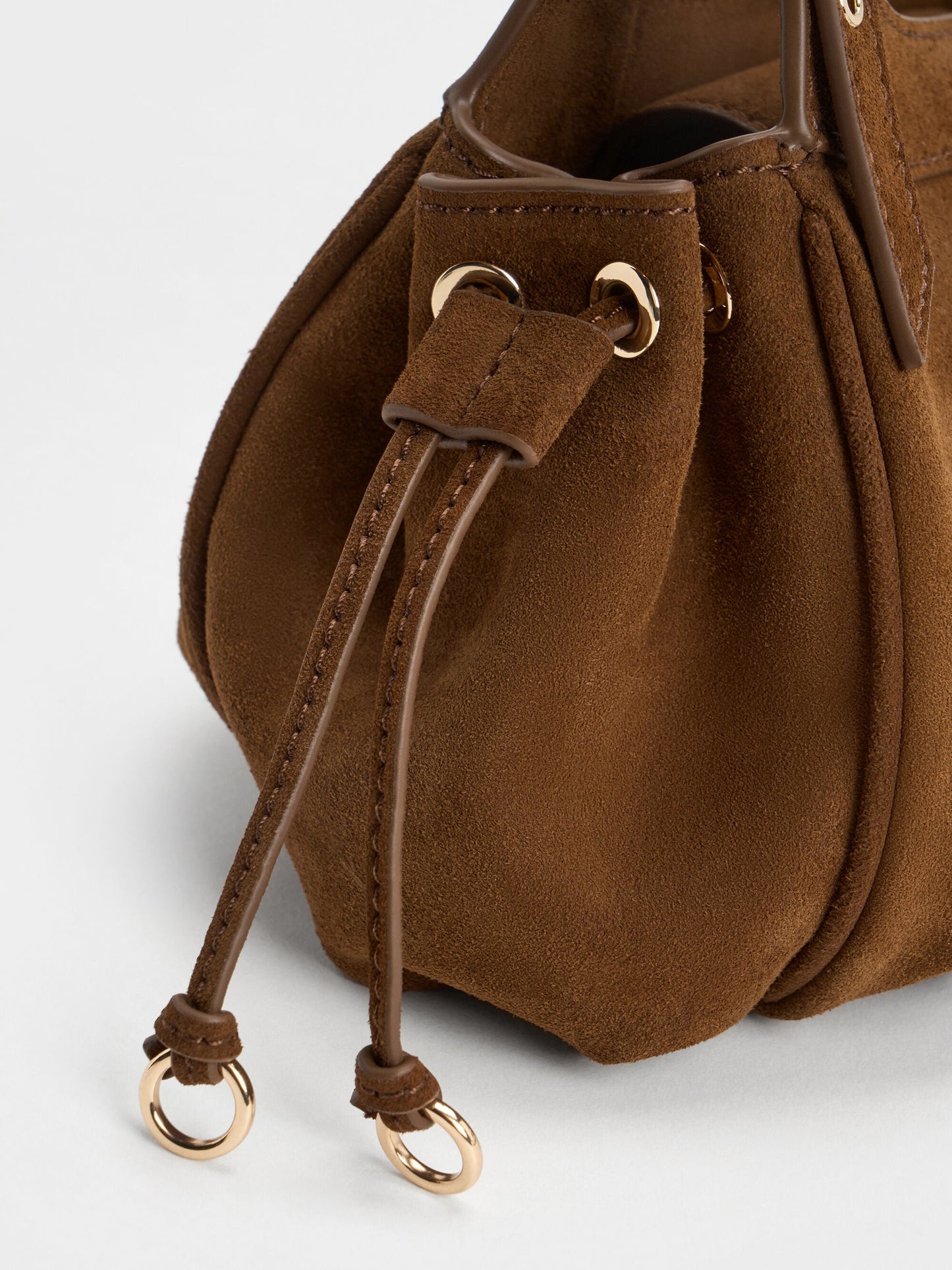 Mini Lillith Drawstring Bucket Bag - Pecan Brown | CHARLES & KEITH