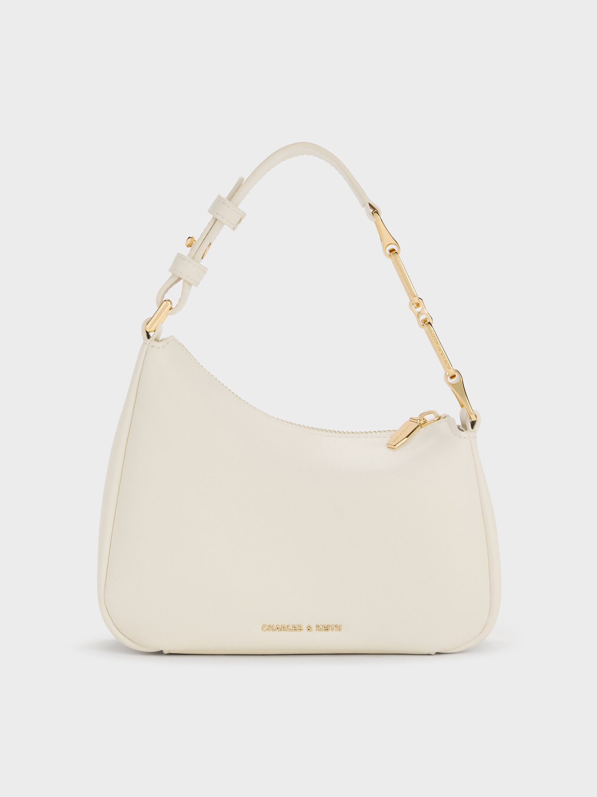 Mini Agatha Chain-Strap Shoulder Bag - Cream | CHARLES & KEITH