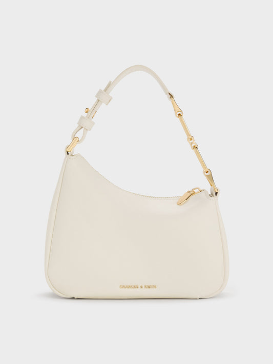 Mini Agatha Chain-Strap Shoulder Bag - Cream | CHARLES & KEITH