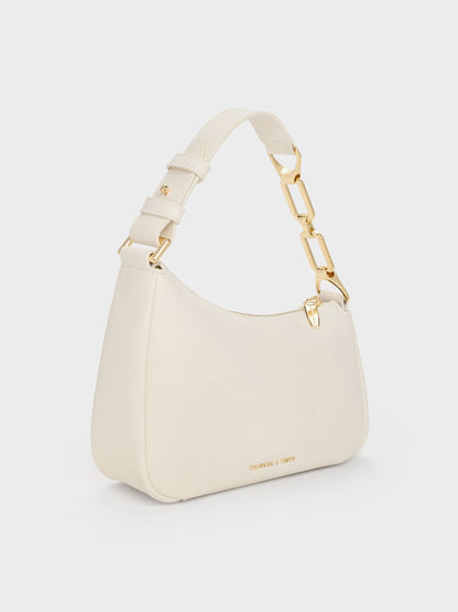 Mini Agatha Chain-Strap Shoulder Bag - Cream | CHARLES & KEITH