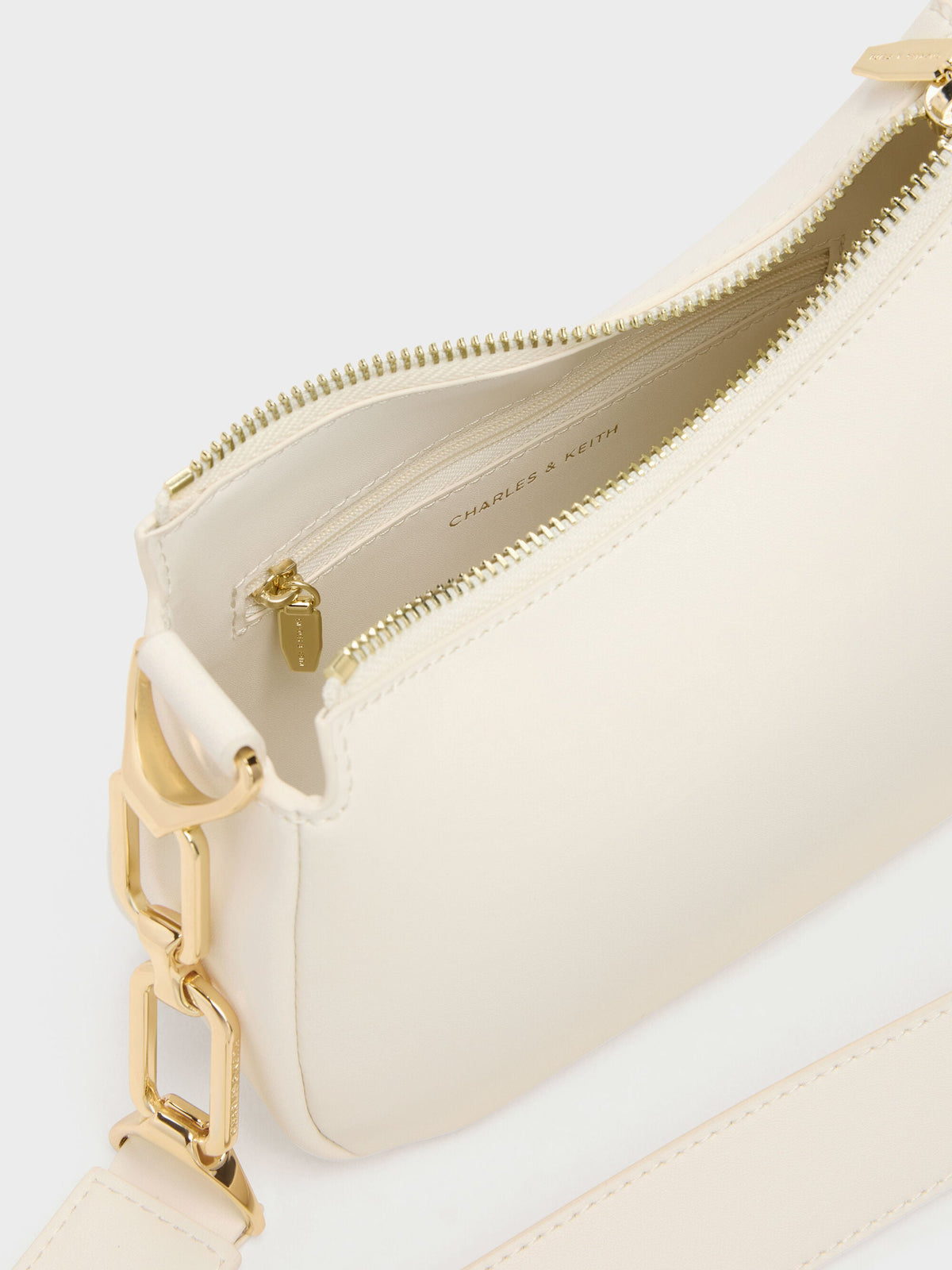 Mini Agatha Chain-Strap Shoulder Bag - Cream | CHARLES & KEITH