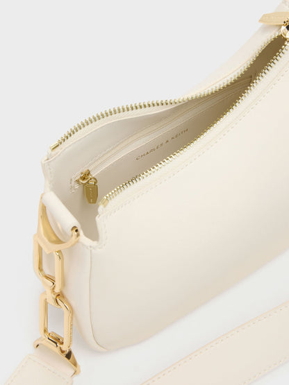 Mini Agatha Chain-Strap Shoulder Bag - Cream | CHARLES & KEITH