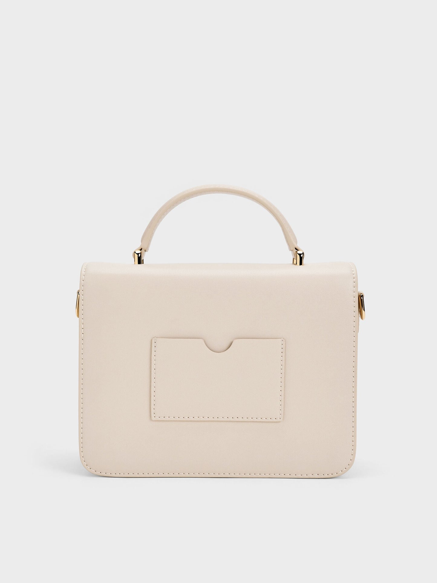 Octavia Front Flap Top Handle Bag - Ivory | CHARLES & KEITH