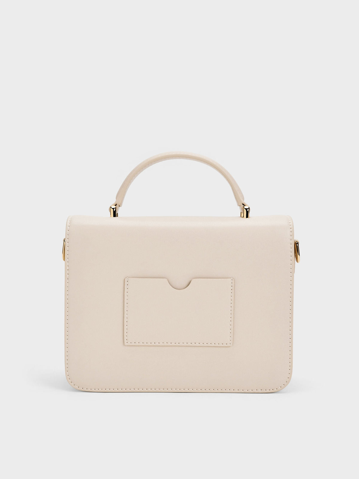 Octavia Front Flap Top Handle Bag - Ivory | CHARLES & KEITH