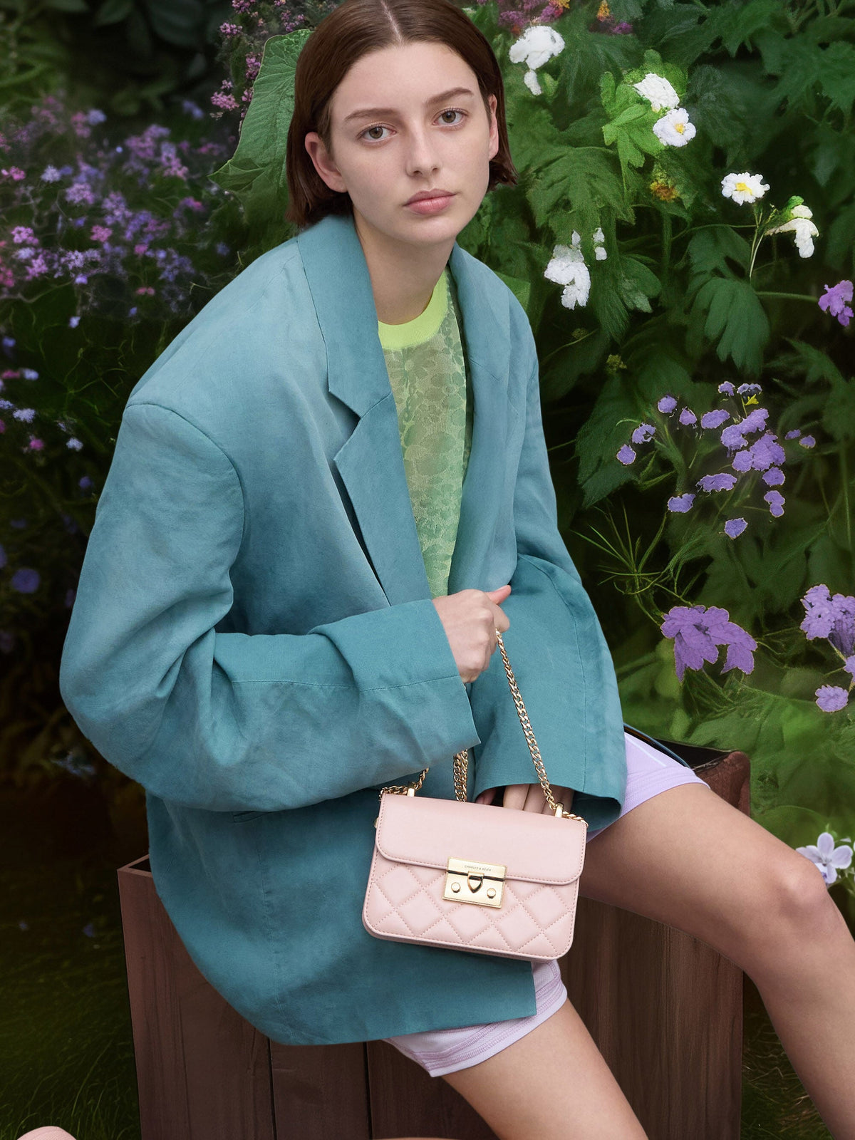 Alva Quilted Chain-Handle Bag - Light Pink | CHARLES & KEITH