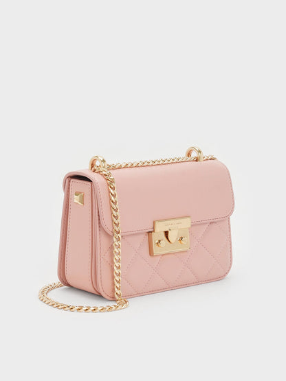 Alva Quilted Chain-Handle Bag - Light Pink | CHARLES & KEITH