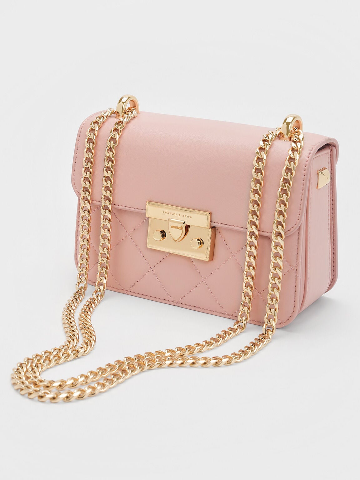 Alva Quilted Chain-Handle Bag - Light Pink | CHARLES & KEITH