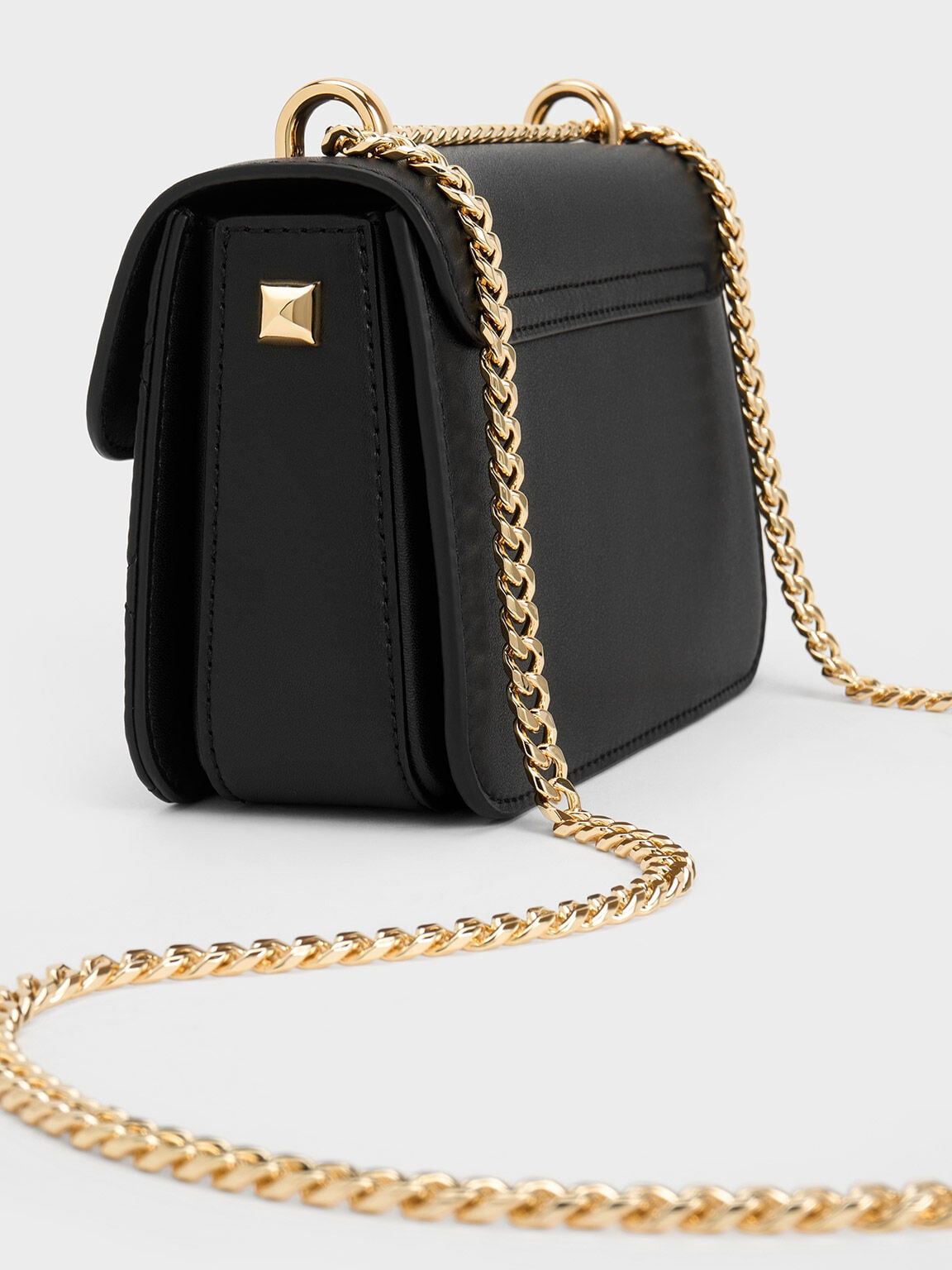 Alva Quilted Chain-Handle Bag - Black | CHARLES & KEITH