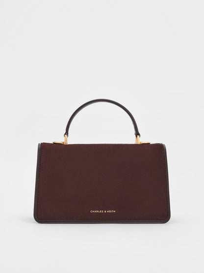 Arlet Belted Top Handle Bag - Espresso Brown | CHARLES & KEITH