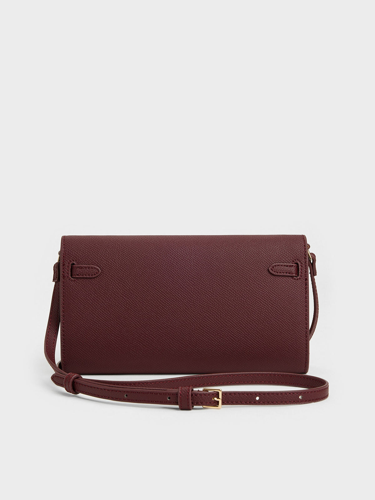 Tricha Knotted-Belt Crossbody Bag - Wineberry Red | CHARLES & KEITH