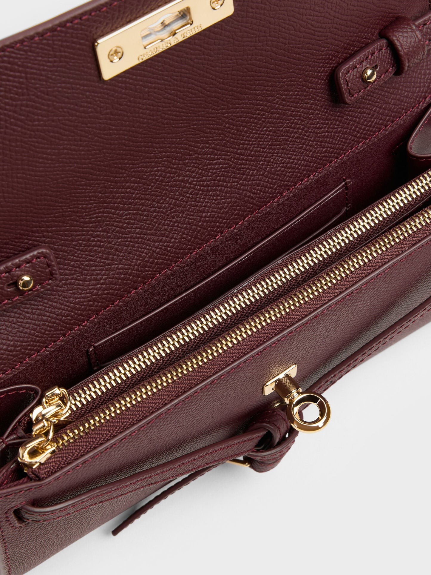 Tricha Knotted-Belt Crossbody Bag - Wineberry Red | CHARLES & KEITH