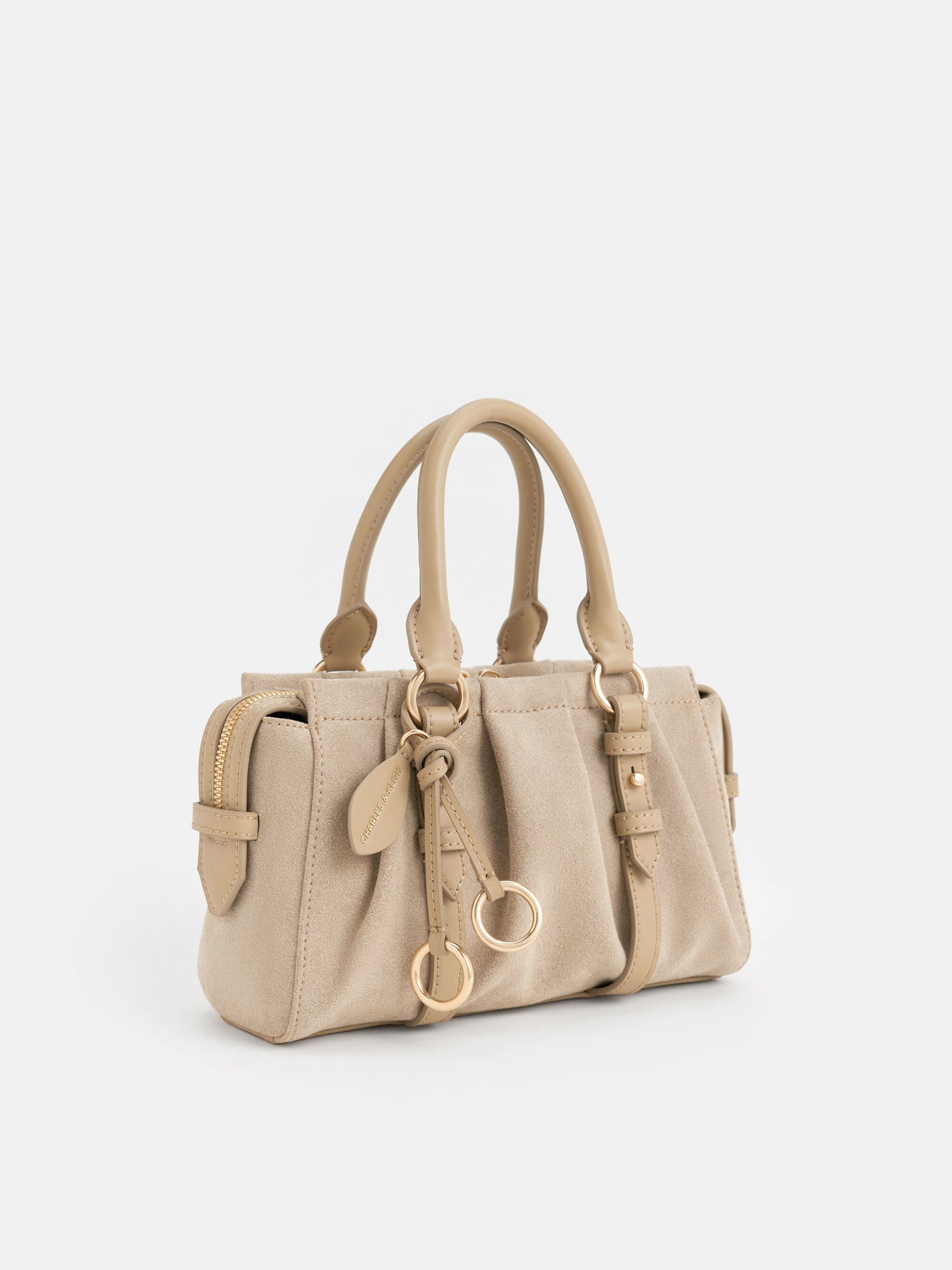 Britton Top Handle Tote Bag - Nutmeg Beige | CHARLES & KEITH
