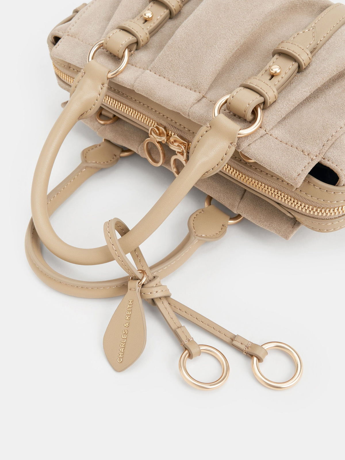 Britton Top Handle Tote Bag - Nutmeg Beige | CHARLES & KEITH
