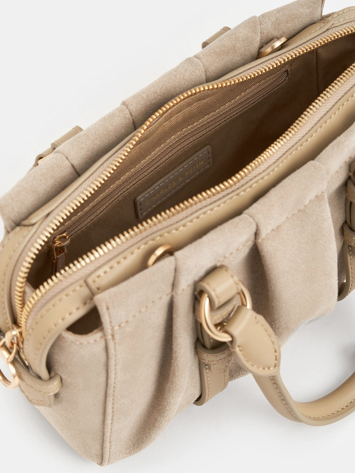 Britton Top Handle Tote Bag - Nutmeg Beige | CHARLES & KEITH