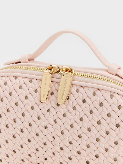 Azure Woven Crossbody Bag - Soft Pink | CHARLES & KEITH