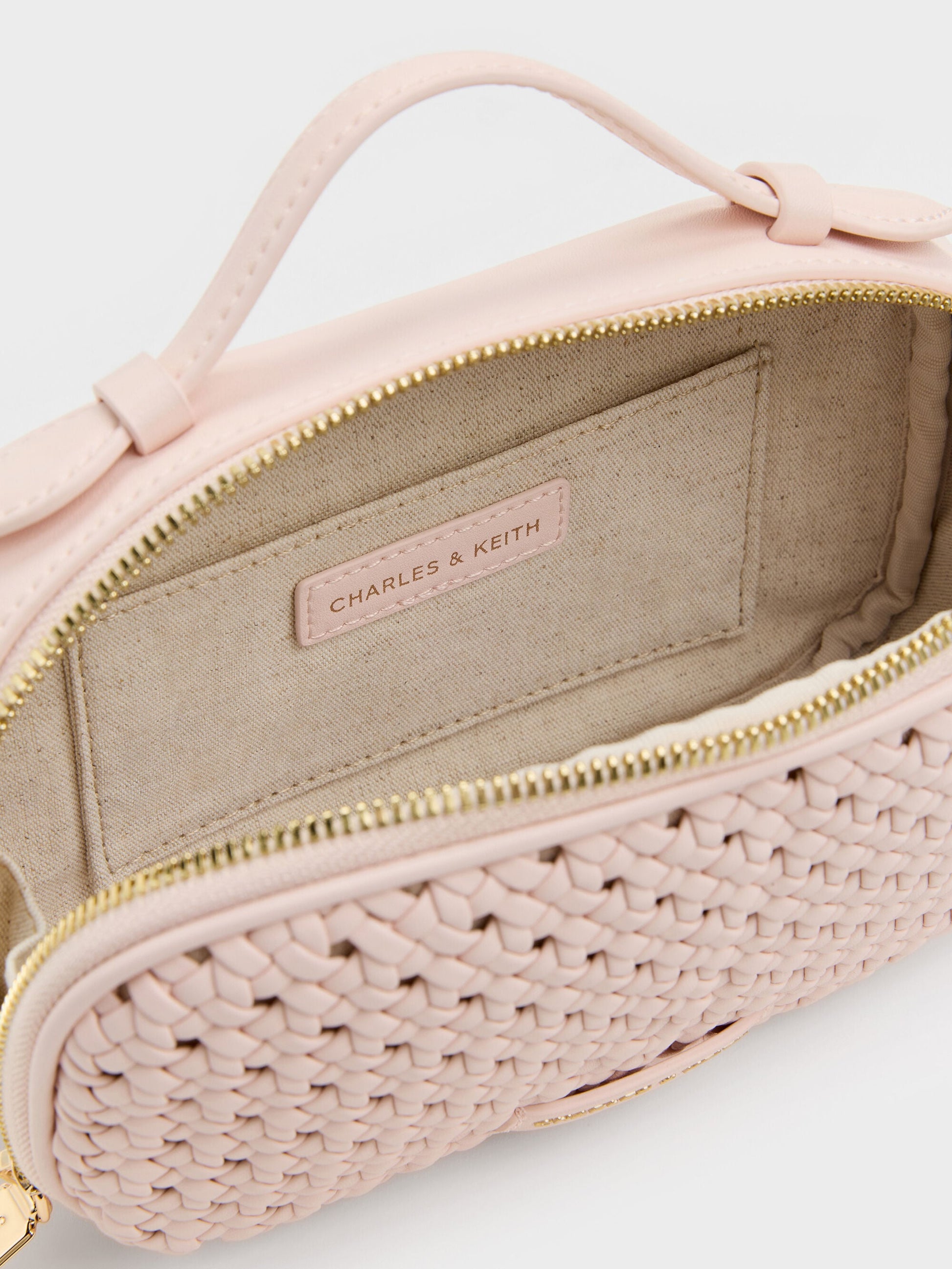 Azure Woven Crossbody Bag - Soft Pink | CHARLES & KEITH