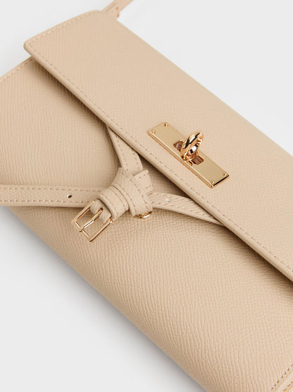 Tricha Knotted-Belt Crossbody Bag - Sand Beige | CHARLES & KEITH