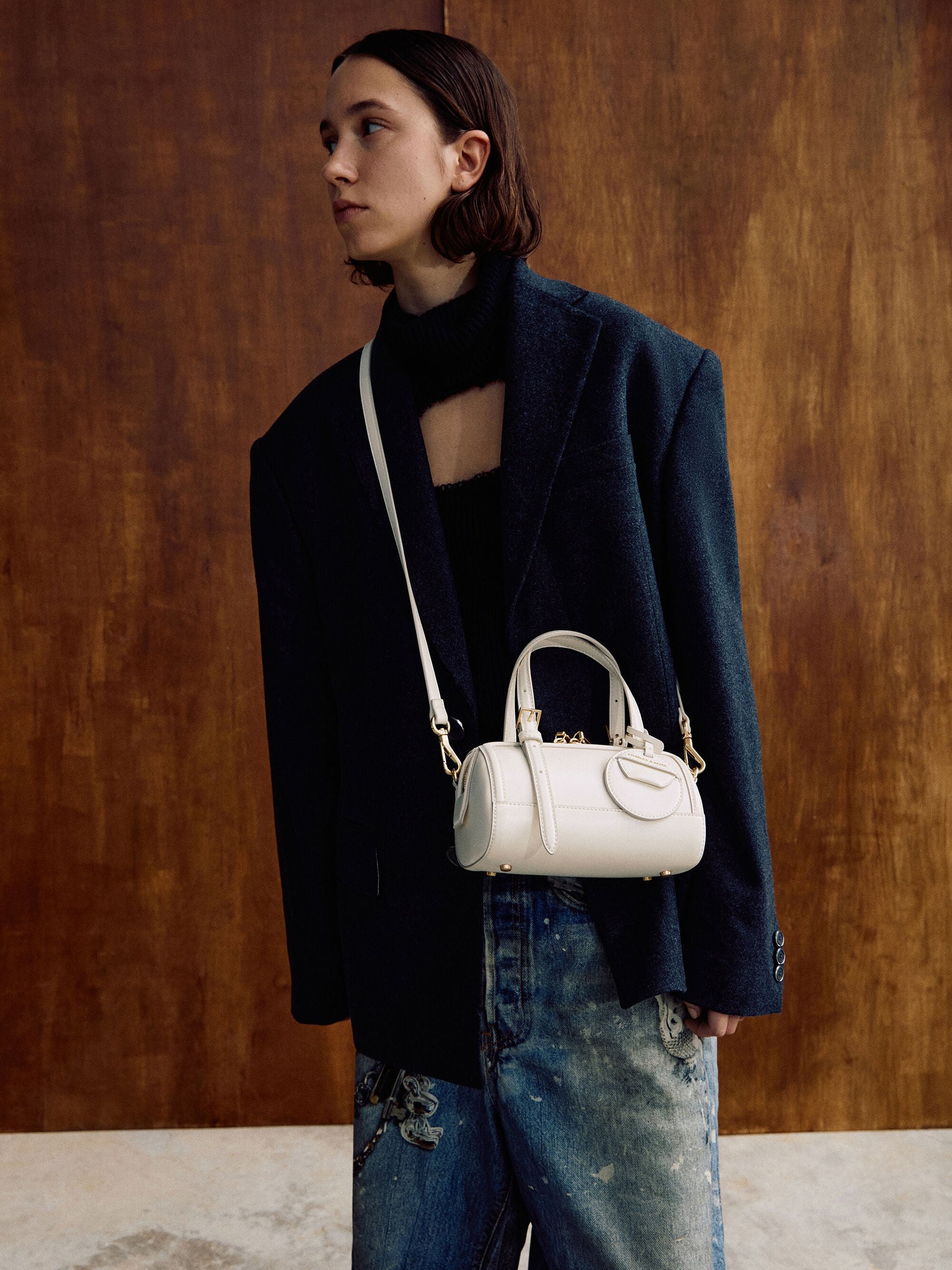 Enola Bowling Bag - Cream | CHARLES & KEITH