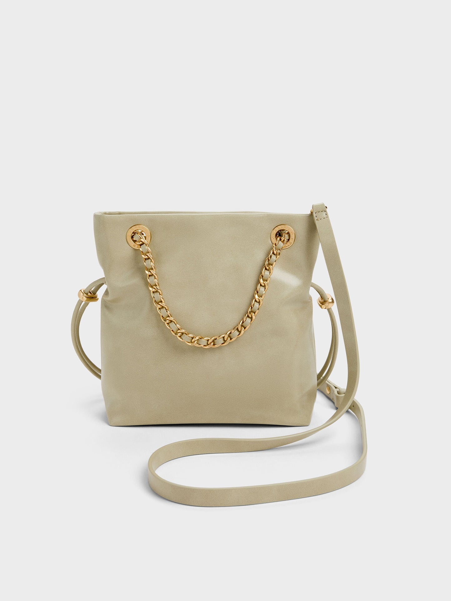 Arya Braided-Chain Crossbody Bag - Pale Olive | CHARLES & KEITH