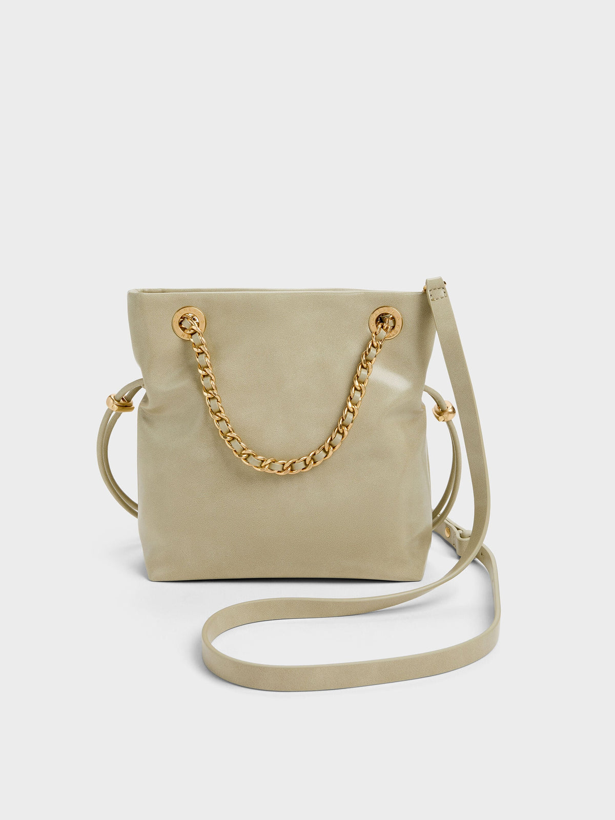 Arya Braided-Chain Crossbody Bag - Pale Olive | CHARLES & KEITH