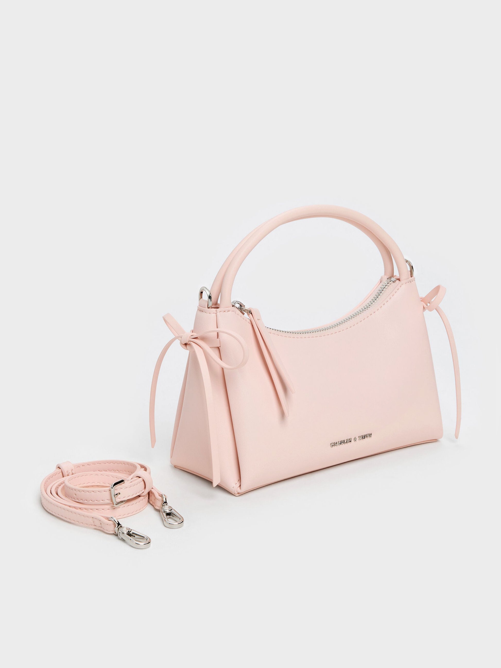 Hazel Bow Top Handle Bag - Soft Pink | CHARLES & KEITH