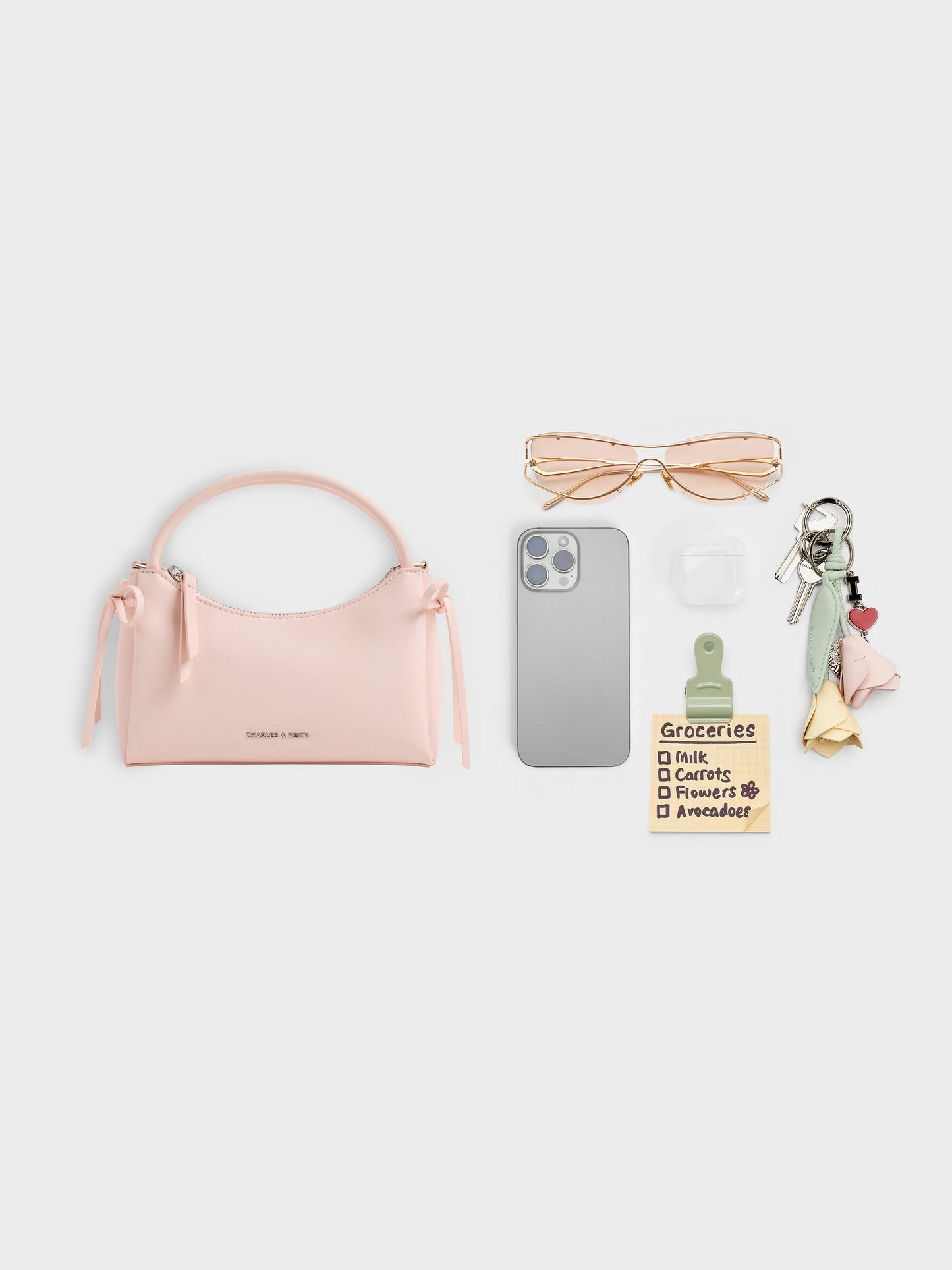 Hazel Bow Top Handle Bag - Soft Pink | CHARLES & KEITH